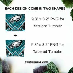 Philadelphia Eagles 20oz Skinny Tumbler Wrap PNG, Eagles Football Team Logo Tumbler Template PNG Design