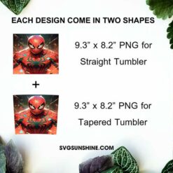 Spider Man 3D 20oz Skinny Tumbler Wrap PNG, Superhero Tumbler Template PNG Design