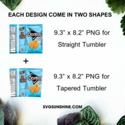 Doritos Blue 20oz Skinny Tumbler Wrap PNG, Snack Tumbler Template Design File