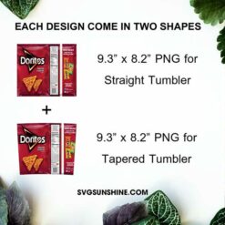 Doritos Red 20oz Skinny Tumbler Wrap PNG, Nacho Cheese Snack Tumbler Template PNG Design