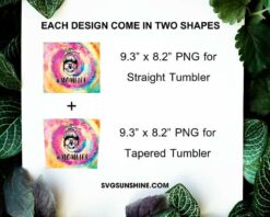Mom Life Tie Dye Messy Bun Skull 20oz Skinny Tumbler Wrap PNG Digital Download File