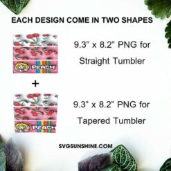 Princess Peach 3D Inflated 20oz Skinny Tumbler Wrap PNG, Super Mario Princess Tumbler Template PNG File