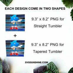 Sonic Dabbing 20oz Skinny Tumbler Wrap PNG, Blue Hedgehog Tumbler Template PNG Design