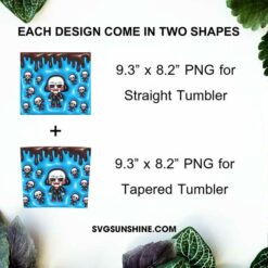 Baby Jigsaw 3D Puff 20oz Skinny Tumbler Design PNG, Horror Halloween 3D Tumbler Template PNG