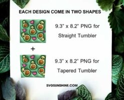 Cute Avocado 3D Inflated 20oz Skinny Tumbler Sublimation Design PNG, Fruit Tumbler Template PNG Download