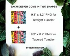 Teacher 3D Puff 20oz Skinny Tumbler Design PNG, School 3D Tumbler Template PNG