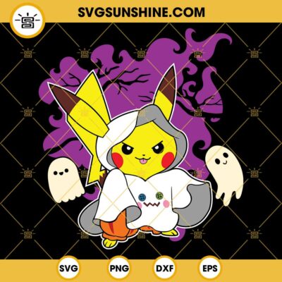 Pikachu Ghost SVG, Pikachu Halloween SVG, Pokemon Halloween SVG PNG DXF EPS