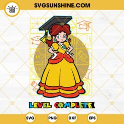 Princess Daisy Level Complete Graduation SVG, Super Mario Bros SVG, Nitendo Games SVG PNG DXF EPS