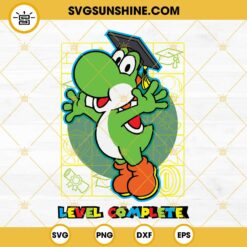 Yoshi Level Complete Graduation SVG, Super Mario Bros SVG, Nitendo Games SVG PNG DXF EPS