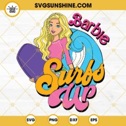 Barbie Surfs Up Svg, Barbie Svg, Girl Beach Party Svg