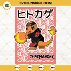 Charmander Akatsuki SVG, Pokemon SVG, Naruto SVG PNG DXF EPS