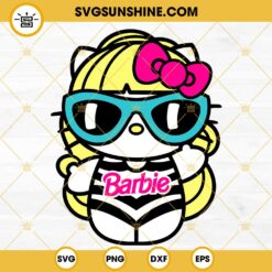 Barbie Hello Kitty Svg, Barbie Svg, Hello Kitty Summer Svg