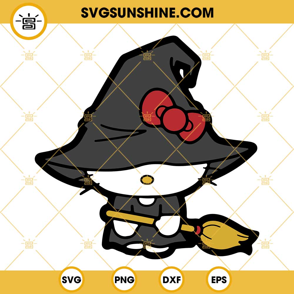 Hello Kitty Witch SVG, Hello Kitty Halloween SVG PNG DXF EPS