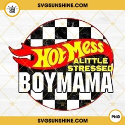 Hot Mess Little Stressed Boy Mama PNG, Racing Boy PNG Digital Download