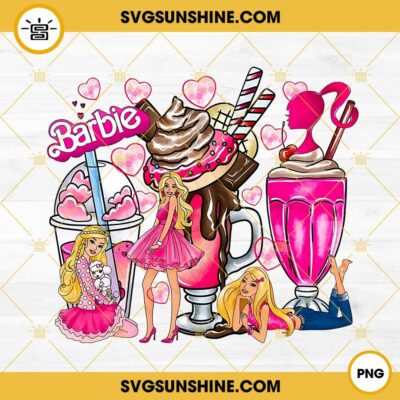 Barbie Coffee Cup PNG, Birthday Girl PNG, Pink Doll PNG Instant Download