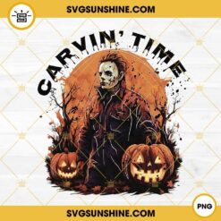 Carvin Time Michael Myers PNG, Pumpkin PNG, Horror PNG, Halloween PNG