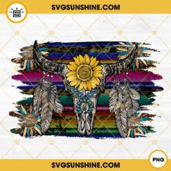 Boho Bull Skull PNG, Sunflower Cow Skull PNG, Cowgirl PNG, Western PNG Instant Download