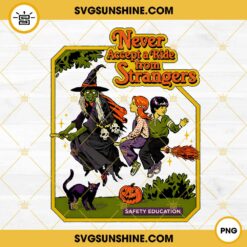 Never Accept A Ride From Strangers PNG, Safety Education PNG, Witch PNG, Vintage Halloween PNG