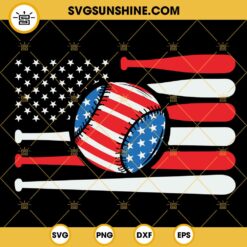 Baseball American Flag SVG, 4th Of July Baseball SVG, Patriotic Sports SVG PNG DXF EPS