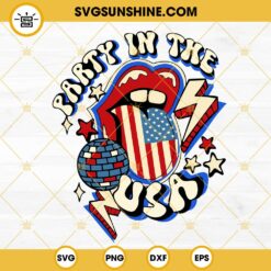 Party In The USA Lips SVG, American Flag Lips SVG, Funny Patriotic Girl SVG PNG DXF EPS