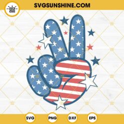 Peace Sign American Flag SVG, Hippie Patriotic SVG, Independence Day SVG, Happy July 4 SVG PNG DXF EPS Files