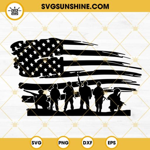 Soldiers American Flag Svg Veteran Day Svg Memorial Day Svg