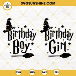 Harry Potter Birthday Girl And Boy SVG, Wizard Birthday SVG, Hogwarts Birthday SVG PNG DXF EPS