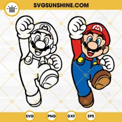 Mario Jump SVG, Super Mario SVG PNG DXF EPS Cricut Files