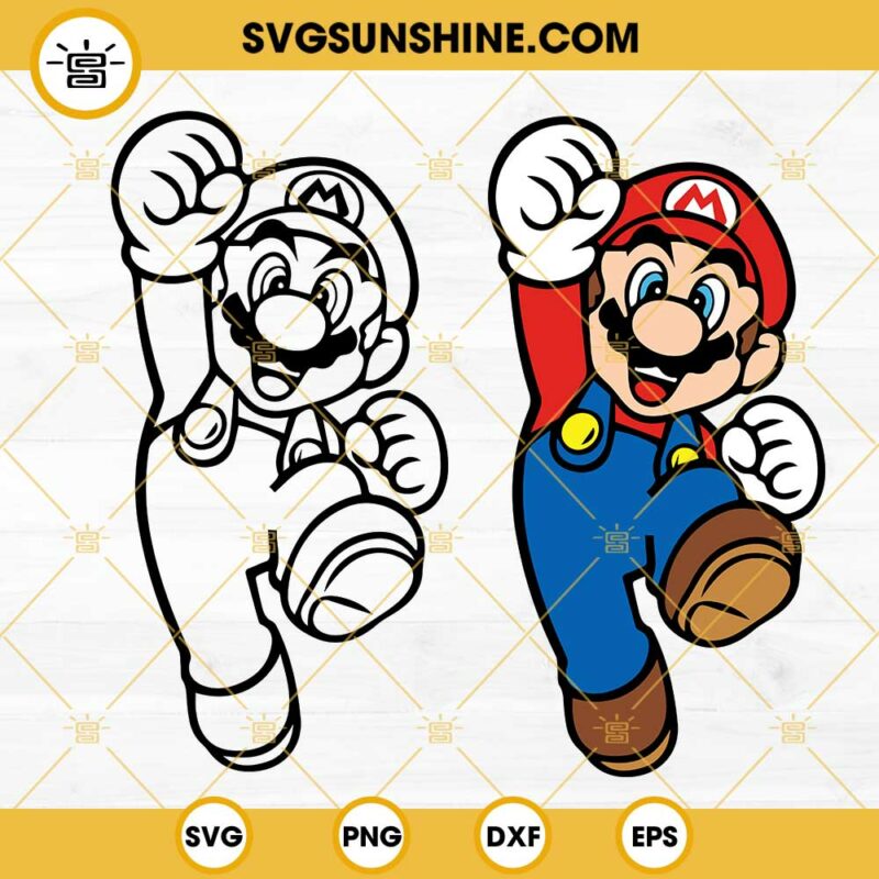 Mario Jump Svg, Super Mario Svg Png Dxf Eps Cricut Files