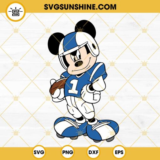 Mickey Mouse Football SVG, Sports SVG, Cartoon Football SVG PNG DXF EPS Cricut