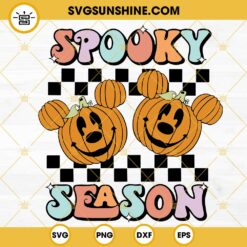 Mickey Minnie Head Pumkin Spooky Season SVG, Disney Halloween SVG PNG DXF EPS