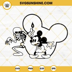 Mickey Mouse And Skeleton SVG, Spooky Halloween Mickey SVG PNG DXF EPS