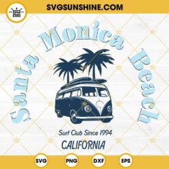 Santa Monica Beach California SVG, Surf Club Since 1994 SVG, Summer Beach Surfing Girl SVG PNG DXF EPS