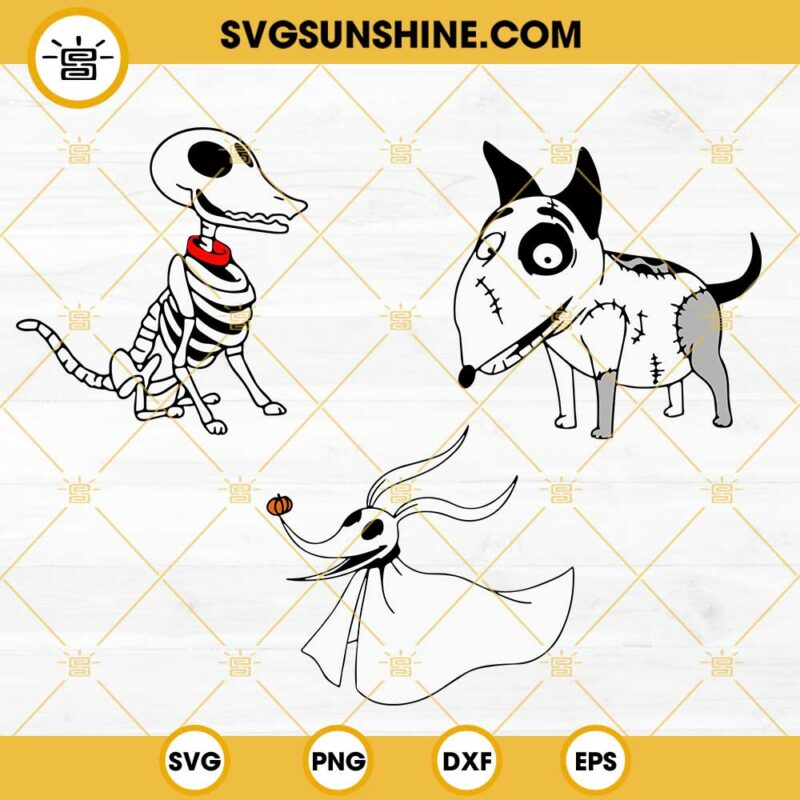 Spooky Dogs SVG Bundle, Zero SVG, Sparky SVG, Scraps Dog SVG, Halloween ...