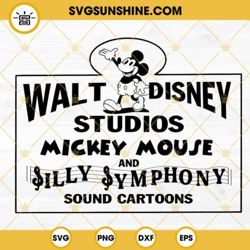 Walt Disney Studios Mickey Mouse And Silly Symphony SVG, Sound Cartoons SVG, Disneyland SVG PNG DXF EPS Files