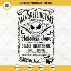 Jack Skellington Whiskey Brewery Distillery Label SVG, Nightmare Before Christmas Alcohol SVG PNG DXF EPS