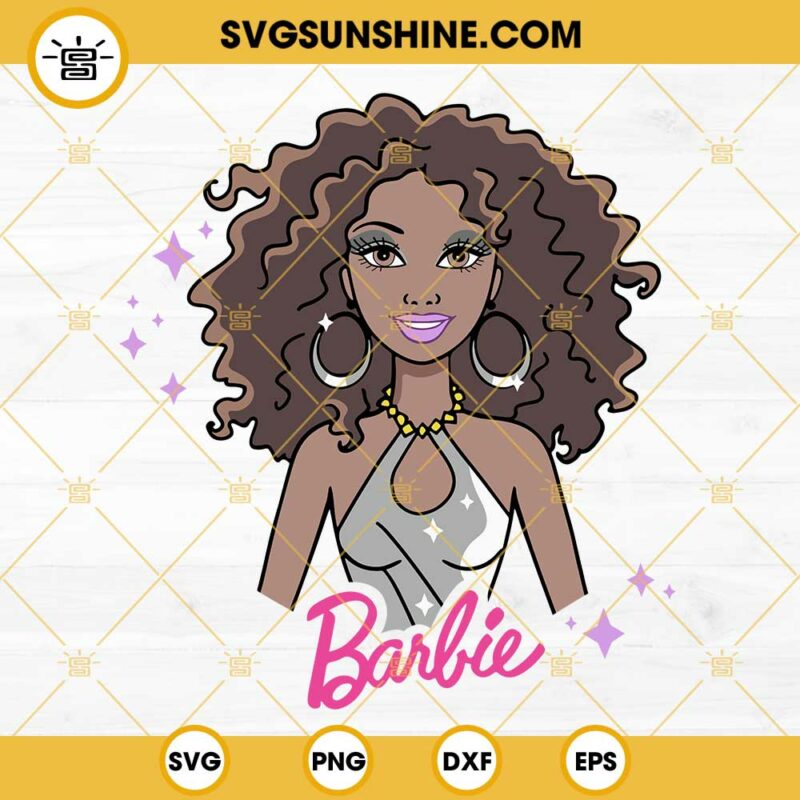 Barbie Afro Curly Hair SVG, Black Barbie SVG, American African Barbie ...