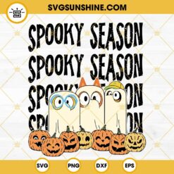 Bluey And Friends Spooky Season SVG, Bluey Ghost SVG, Bluey Family Halloween SVG PNG DXF EPS