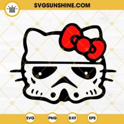 Hello Kitty Stormtrooper SVG, Kitty Cat Star Wars SVG PNG DXF EPS Digital Files