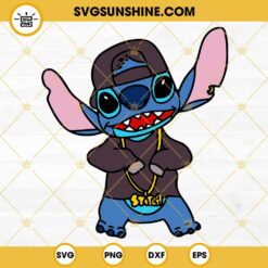 Gangster Stitch SVG, Stitch Rapper SVG, Funny Disney Stitch Gangsta SVG PNG DXF EPS