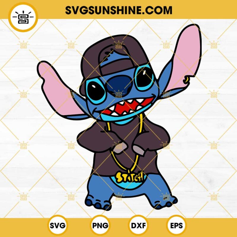 Gangster Stitch SVG, Stitch Rapper SVG, Funny Disney Stitch Gangsta SVG ...