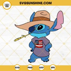 Stitch Cowboy SVG, Lilo And Stitch Western Country SVG PNG DXF EPS Cricut Files