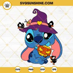 Stitch Witch And Pumpkin SVG, Cute Stitch Halloween SVG PNG DXF EPS