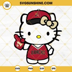 Hello Kitty Arizona Diamondbacks SVG, Kawaii Kitty Diamondbacks Baseball SVG PNG DXF EPS Digital Download
