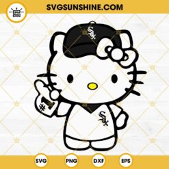 Hello Kitty Chicago White Sox SVG, Cute Kitty Cat White Sox Baseball SVG PNG DXF EPS