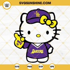 Hello Kitty Lakers SVG, Kitty Los Angeles Lakers SVG, Kitty Basketball SVG PNG DXF EPS