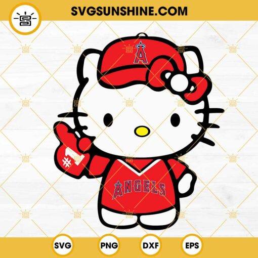 Hello Kitty Los Angeles Angels Baseball SVG, Cute Angels Fan SVG PNG DXF EPS Cricut