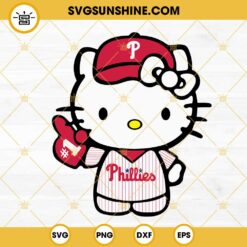 Hello Kitty Philadelphia Phillies Baseball SVG, Kitty Cat Phillies Fan SVG PNG DXF EPS Files