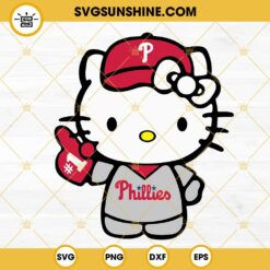 Hello Kitty Philadelphia Phillies SVG, Kawaii Kitty Cat Phillies Baseball SVG PNG DXF EPS