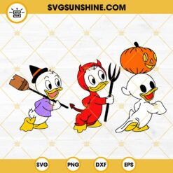 Huey Dewey Louie Halloween SVG, Disney Baby Duck SVG PNG DXF EPS Cricut